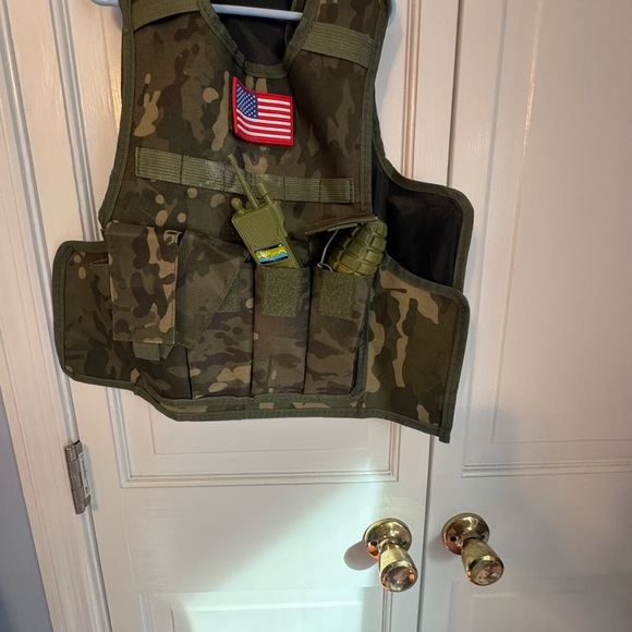 🪖 Metemot Kids Army Role Play Set Costume – Camo Jacket & Vest (Size M) LIKE NEW - Picture 10 of 16